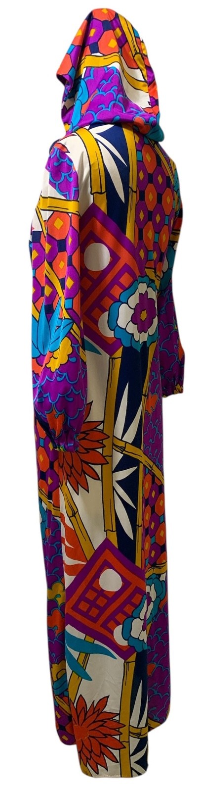 COLE of CALIFORNIA Vintage 70s Women’s Hooded Beach Cover-Up Caftan Dress Sz M/L