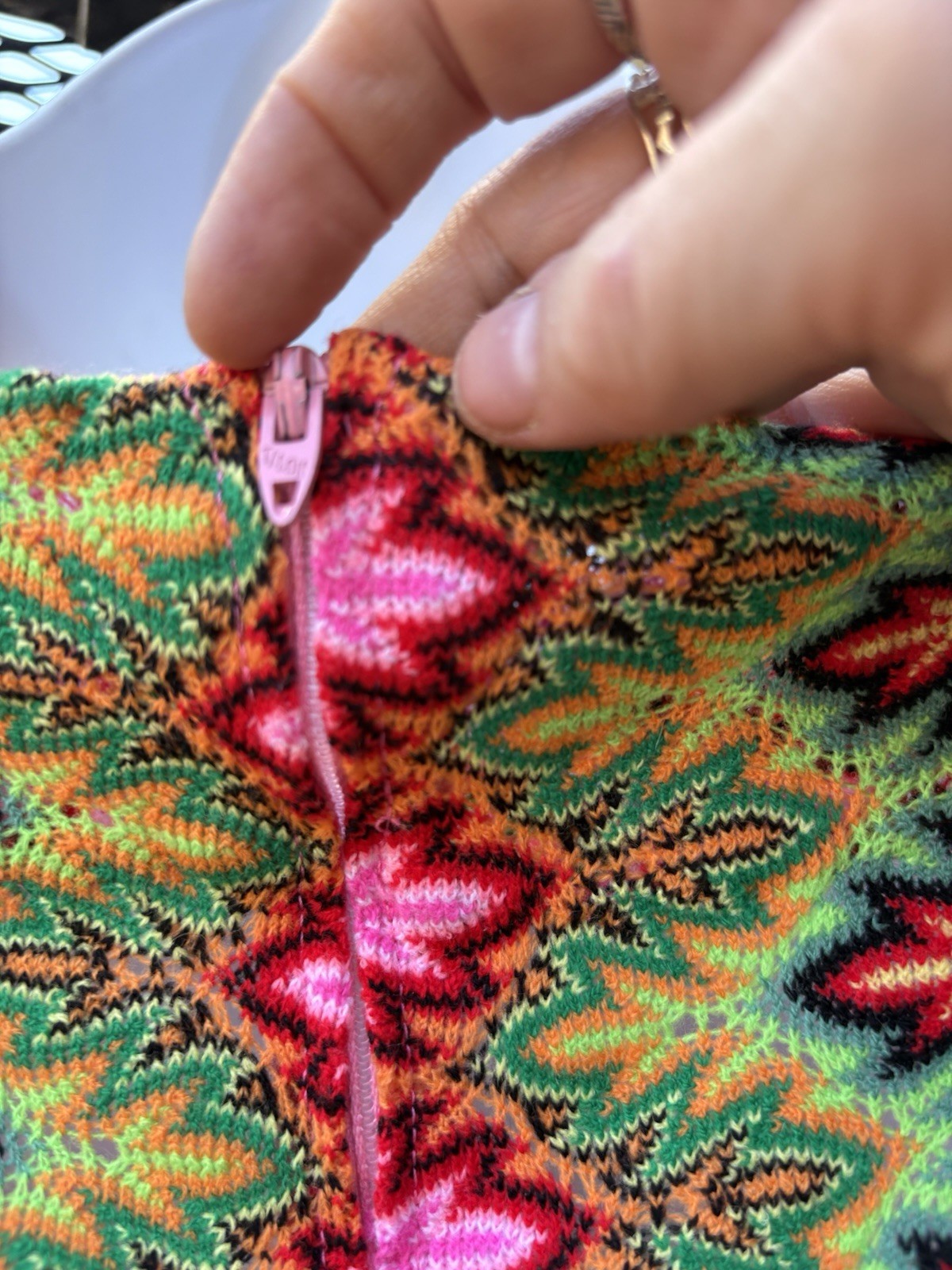 Truly Groovy 1960’s Fractal Art Knit Minidress Rainbow Colors! 🌈
