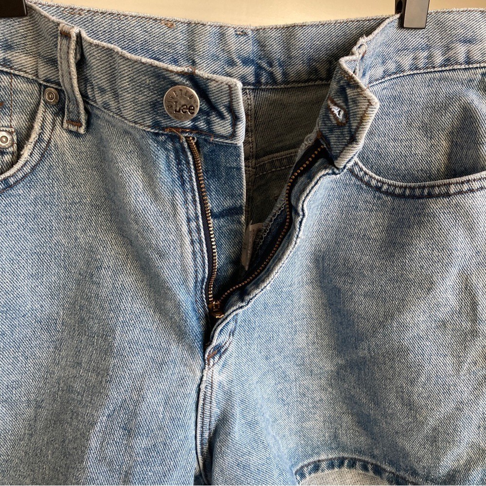 Vintage Lees Mom Jeans Denim Shorts Light Wash 100% Cotton 90s High Rise 8