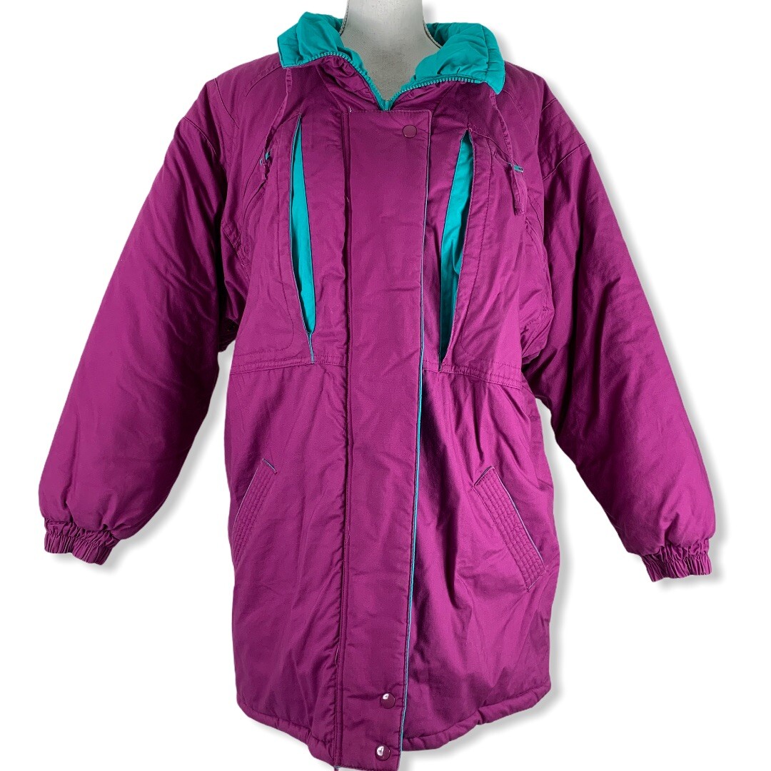Vintage Size Medium Coat Winter Made In Korea Persuasion Purple Quilt Lined