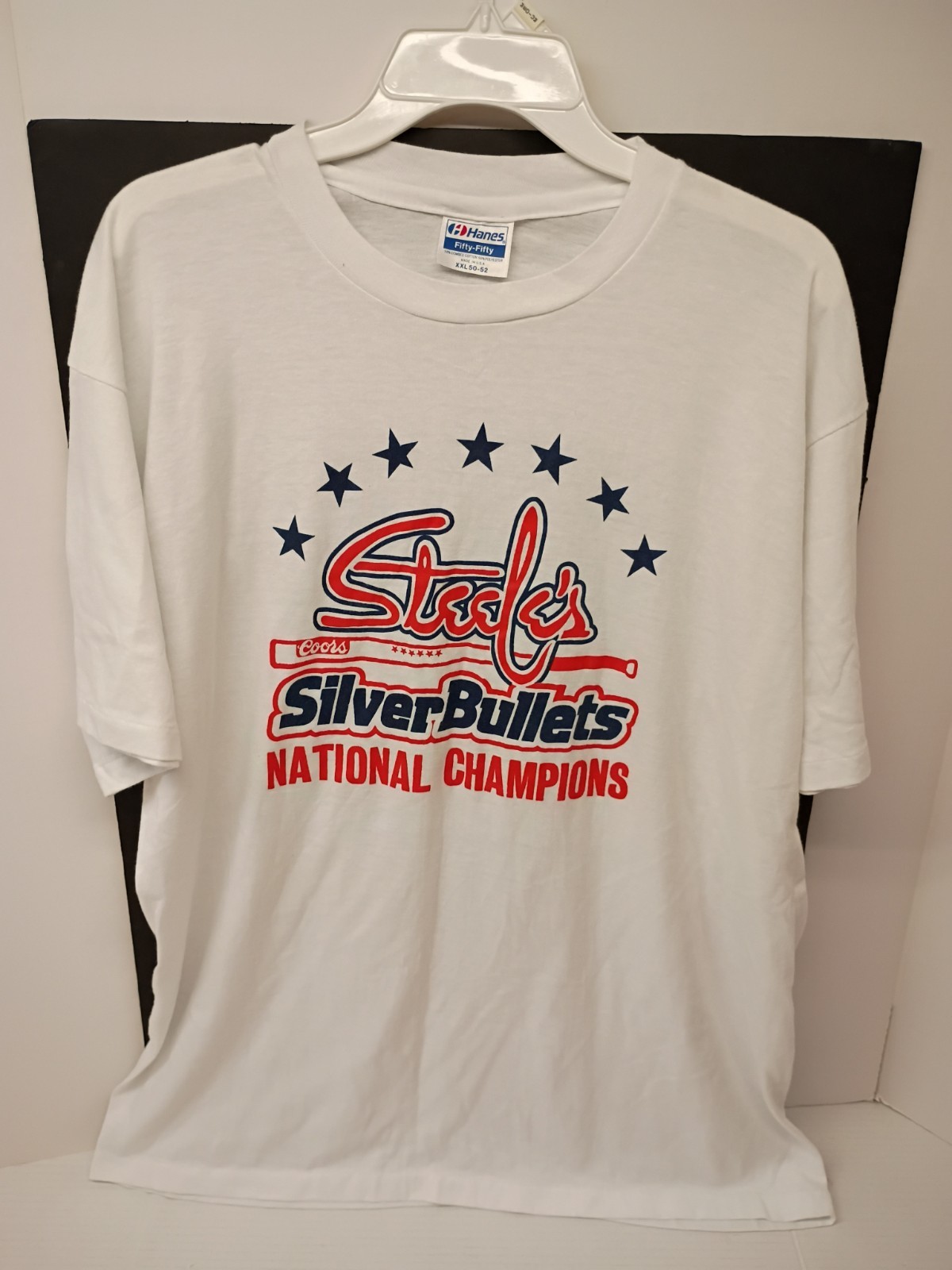 Hanes 50-50 Single Stitch Men’s XXL White Coors Silver Bullets Graphic Tee