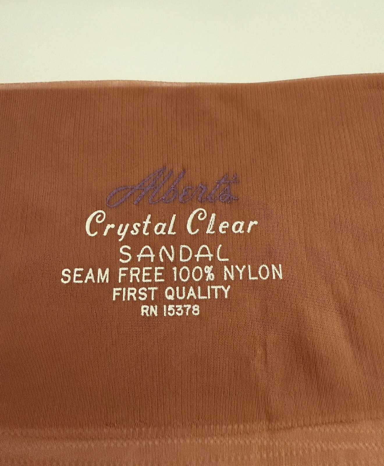 Alberts Crystal Clear Seamless Flat Knit Stockings With Sandal Foot 34 Inches