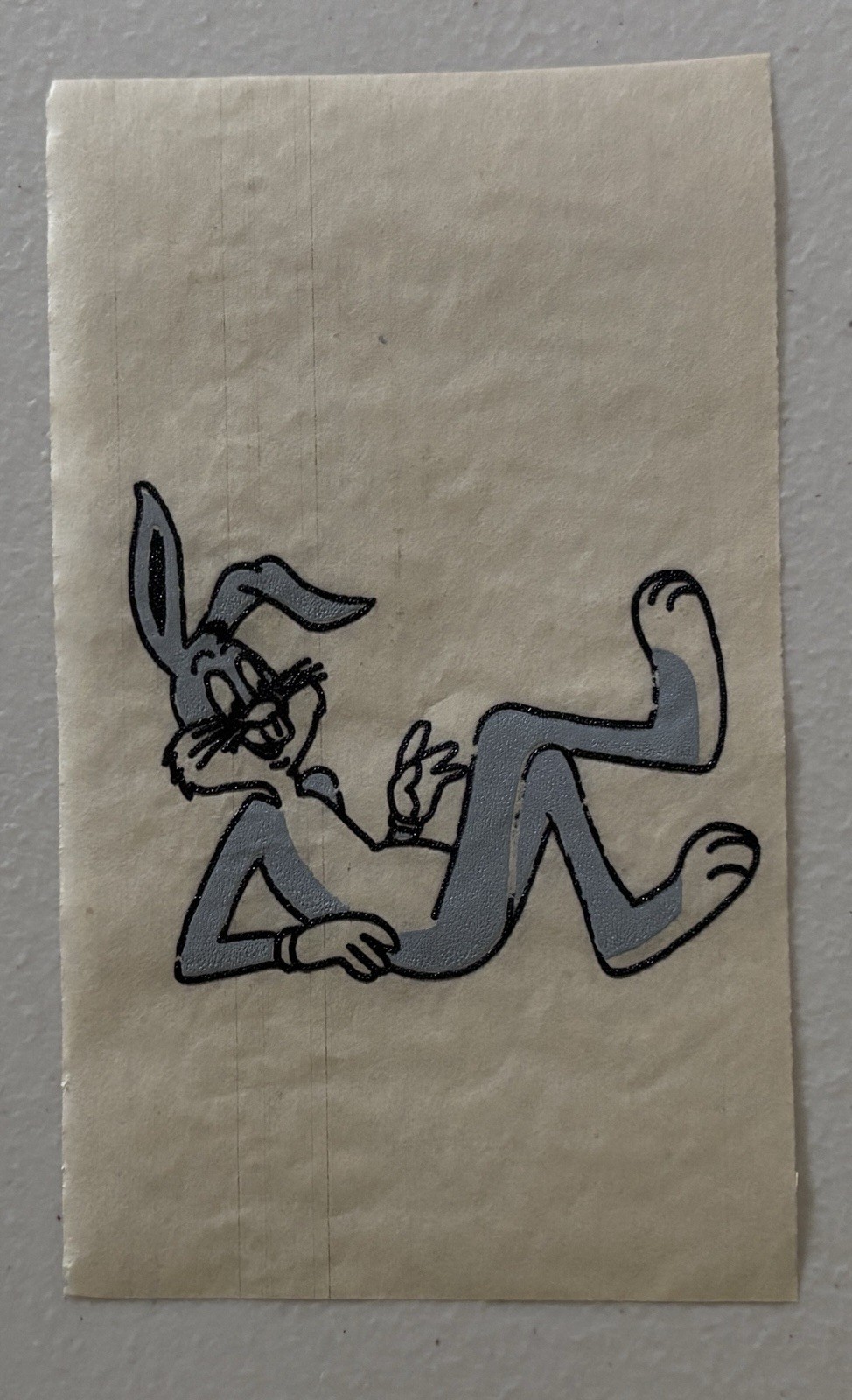Original Vintage 1974 Bugs Bunny Cartoon Rabbit TV Mini Iron On Transfer