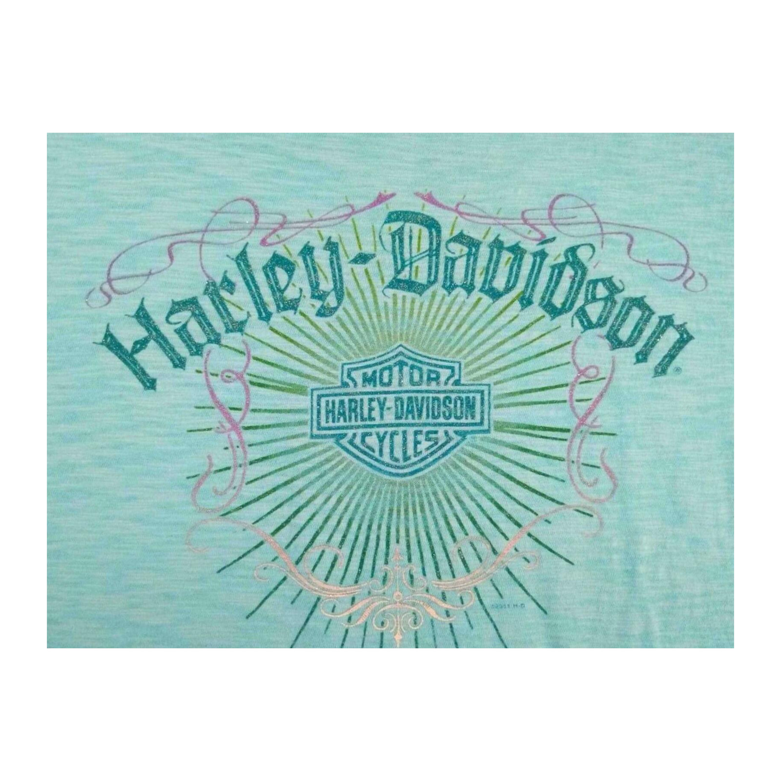 Harley Davidson Women’s Short Sleeve T Shirt Turquoise 2XL