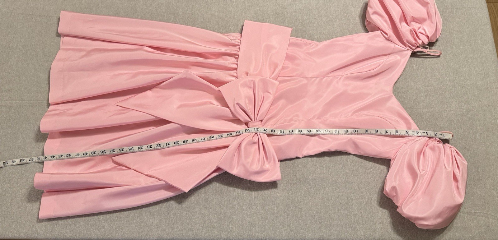 Vintage 80s Girls Pink Puff Sleeve Party Dress Big Bow USA Made sz 5/6 Princess