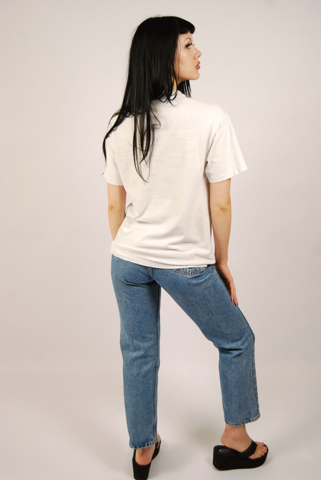 80s Butterfly T-Shirt (M) medium white vintage womens Hanes Beefy-T graphic 1993