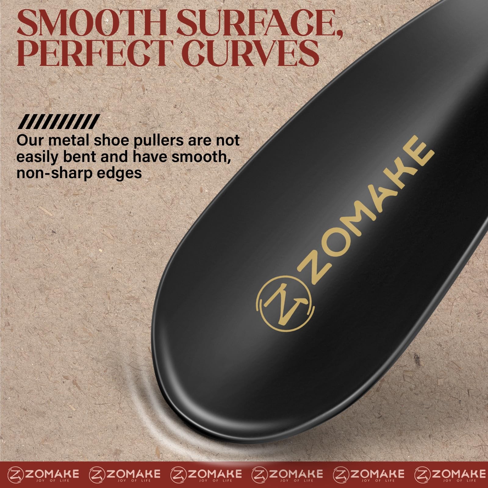 ZOMAKE Metal Shoe Horn, Small Travel Shoehorn for Men Women Kids, 5.9”/7.3”/7.