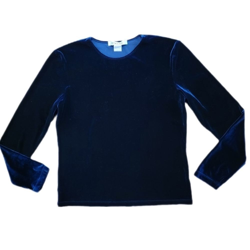 90’s Vintage Crushed Velvet Long Sleeve Blouse