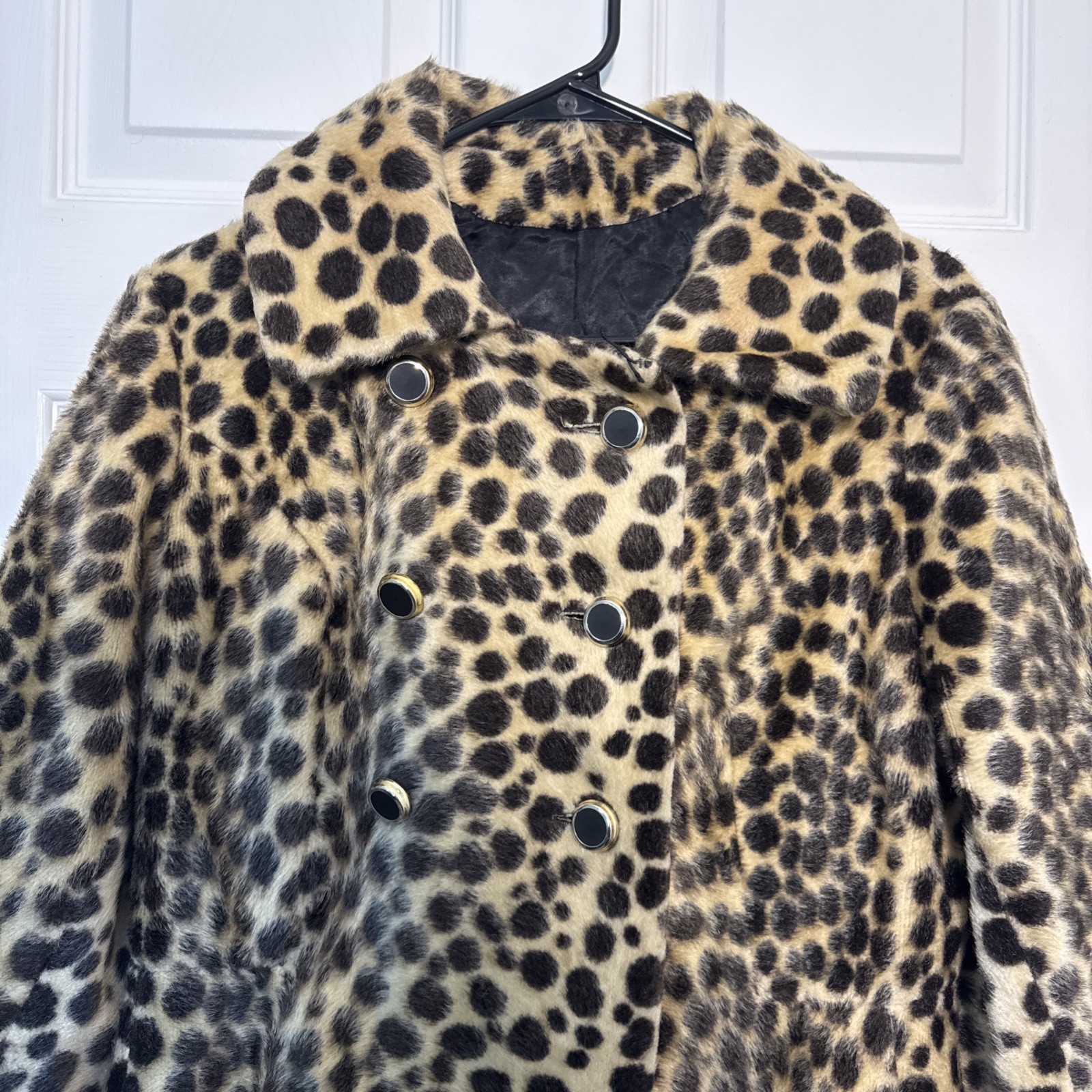 Vintage Faux Animal Print Coat Safari Sportowne La France Women’s M/L