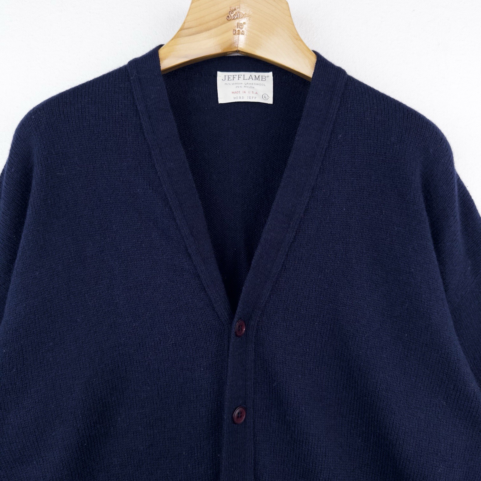 60’s Vintage Lord Jeff Men’s L Lambswool Cardigan Sweater Made In USA