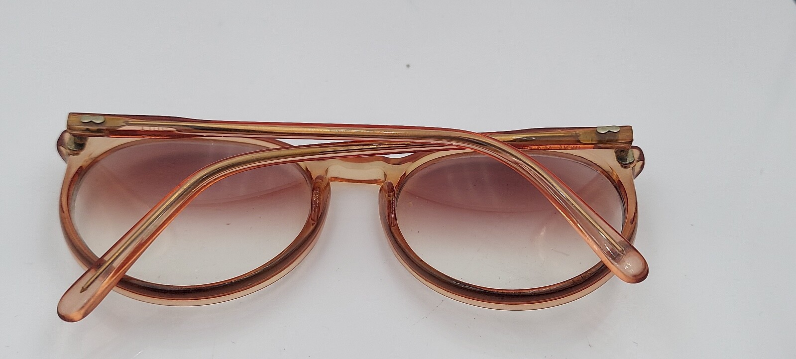 Vintage May 807 Brown Round Horn Rimmed Sunglasses USA FRAMES ONLY