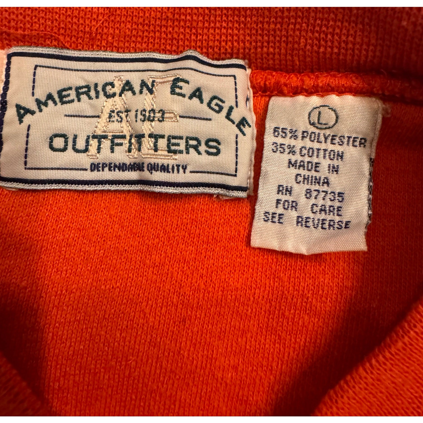 Vtg Y2K American Eagle Outfitters Orange Baseball Crewneck Sweatshirt Size L