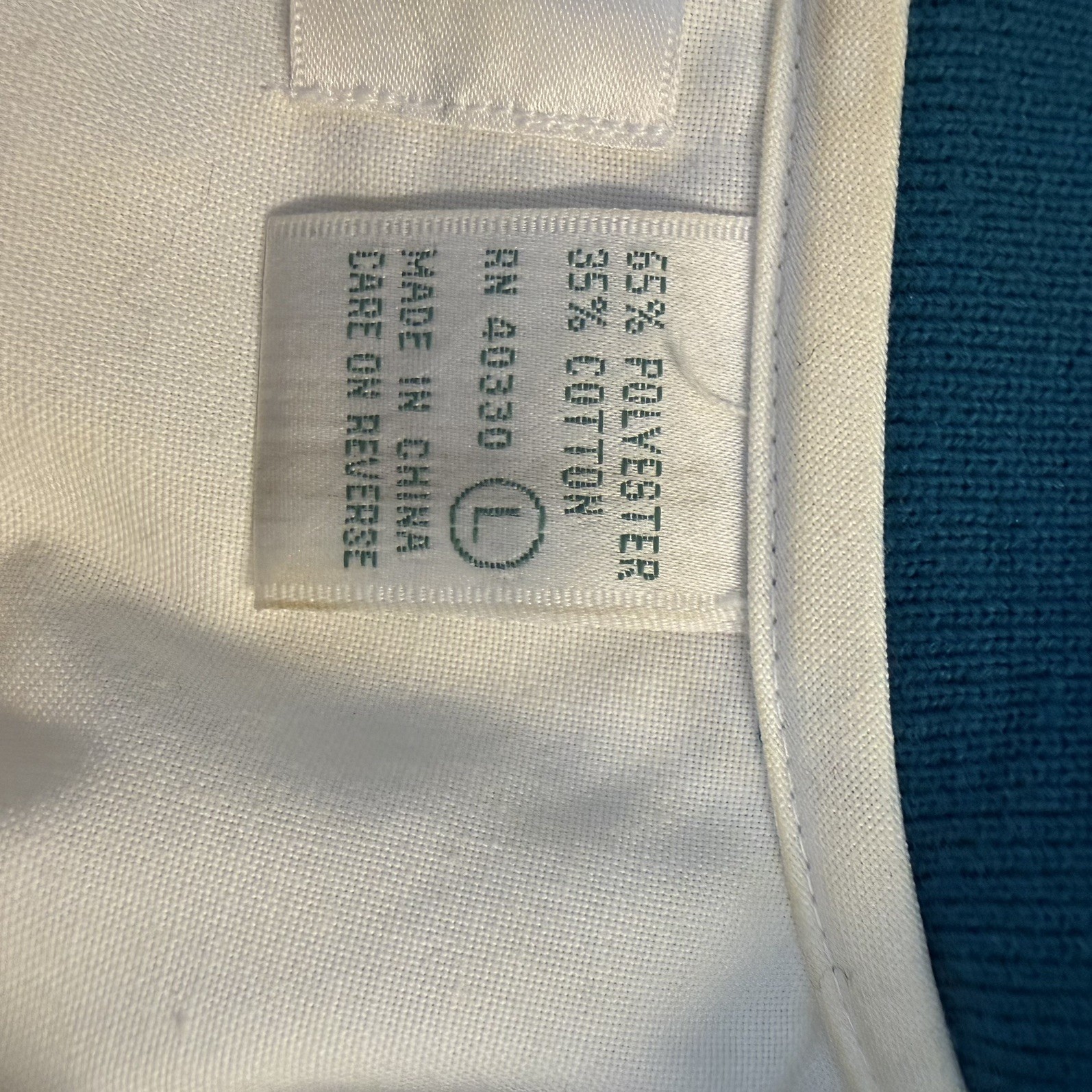 Bill Blass Men Vintage Top Teal Blue Polo Shirt White Upper chest relaxed sleeve