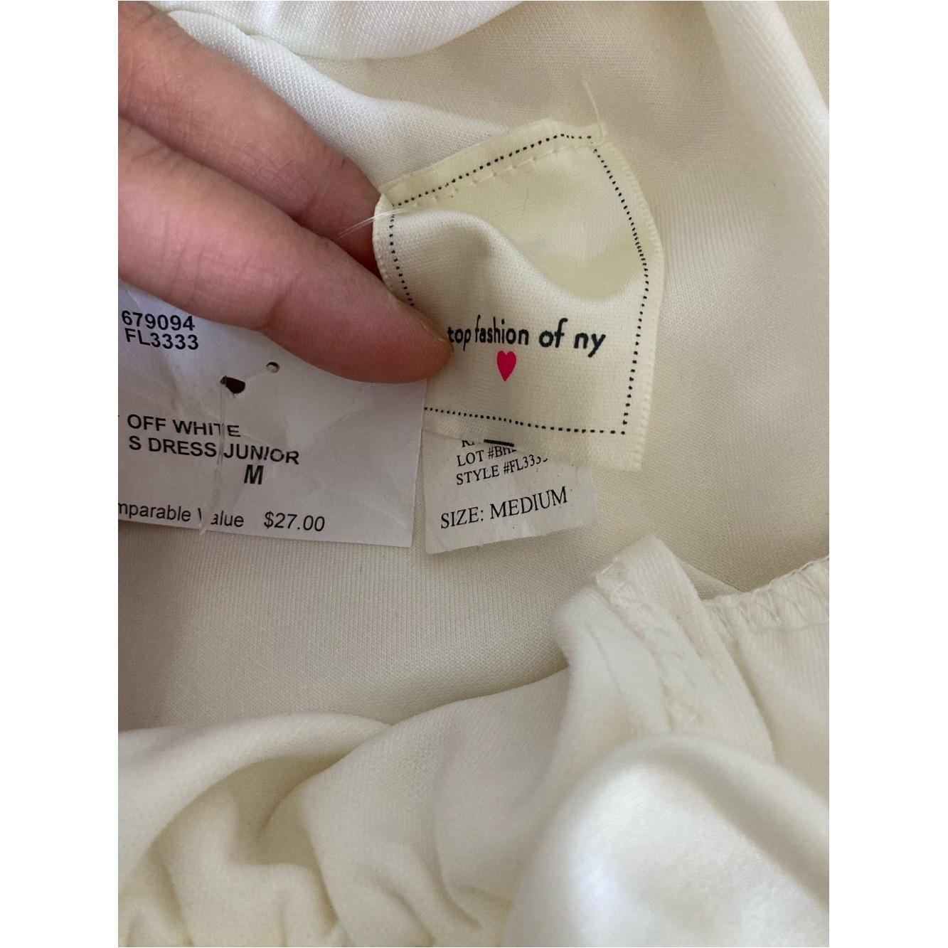 Off-White Cream Off-Shoulder Ruffle Dress