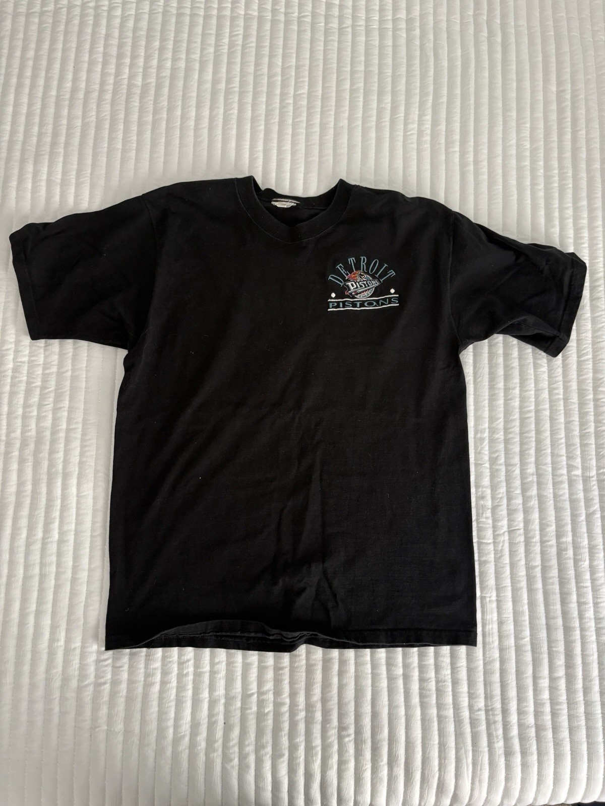Vintage NBA Detroit Pistons Club T Shirt Adult L 90s Embroidered Logo