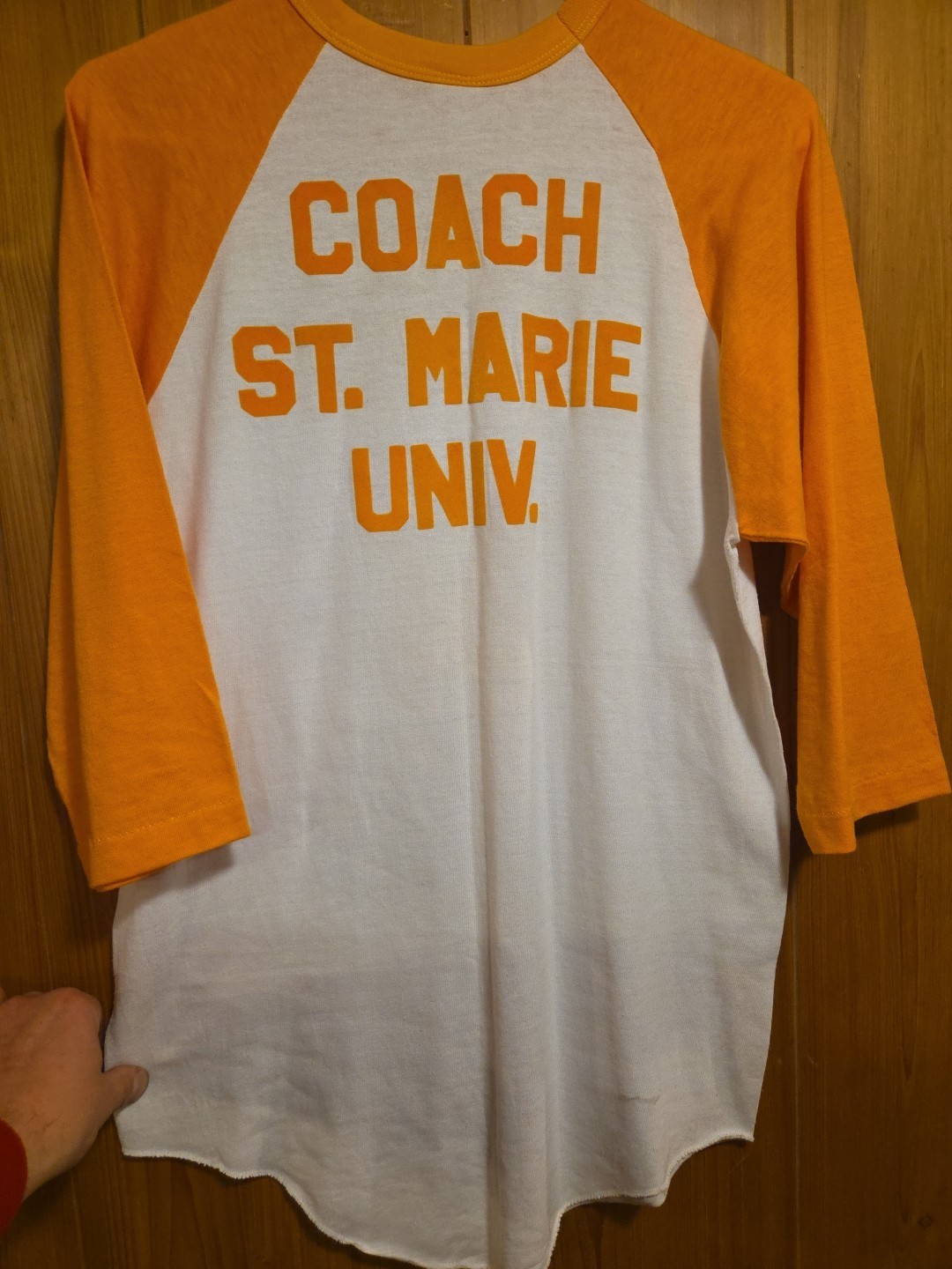 Vintage 70s 80s St. Marie Univ. Coach 3/4 Sleeve L Raglan Baseball T-shirt 20×28