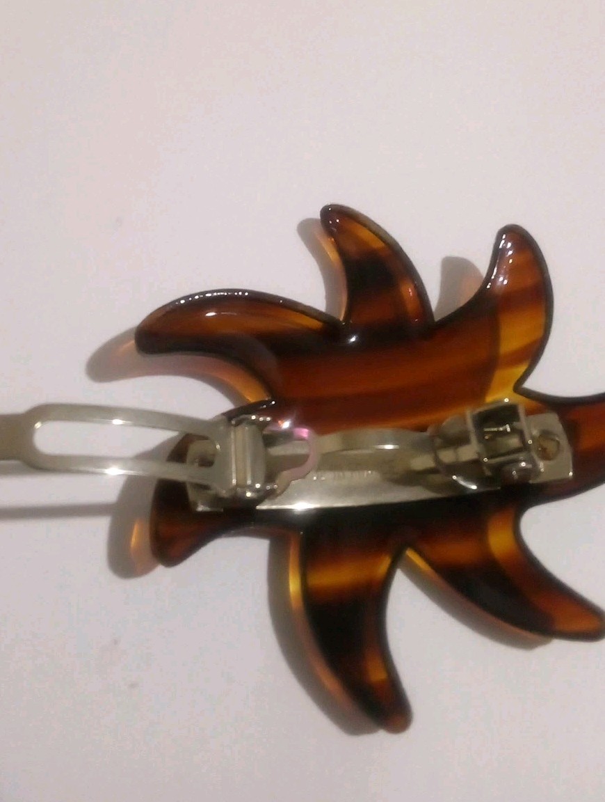 VINTAGE Starfish TORTOISE PLASTIC Hair Clip Made In France