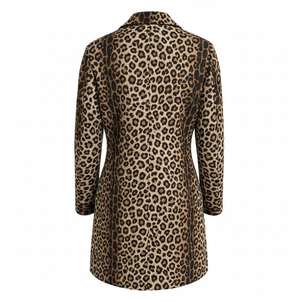 Moschino Cheap and Chic Leopard Coat Vintage IT 44 Textured Jacket AU 12