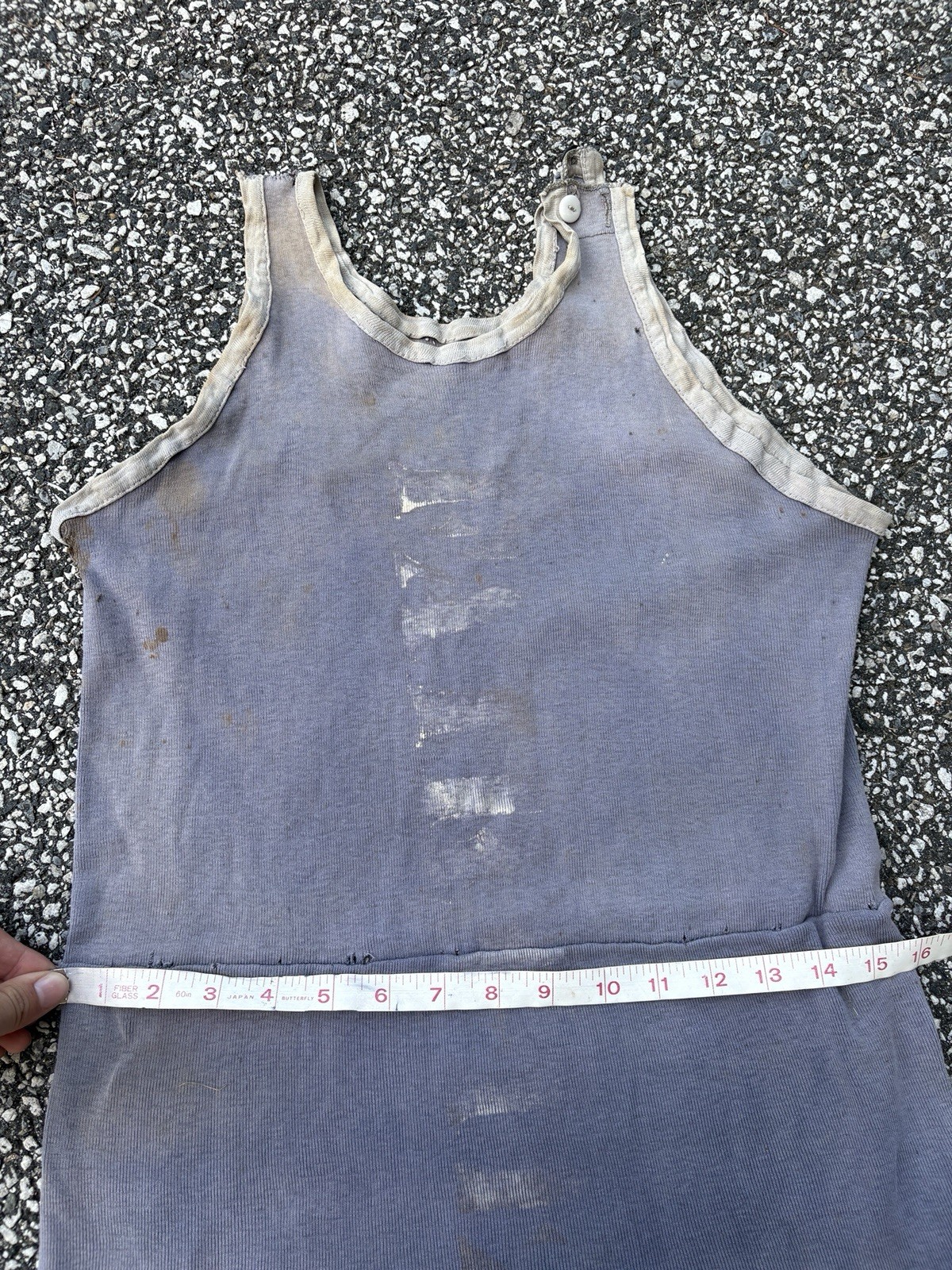 As-is Study Antique Stenciled “rental” Swimsuit 20s 30s Cotton Blend?