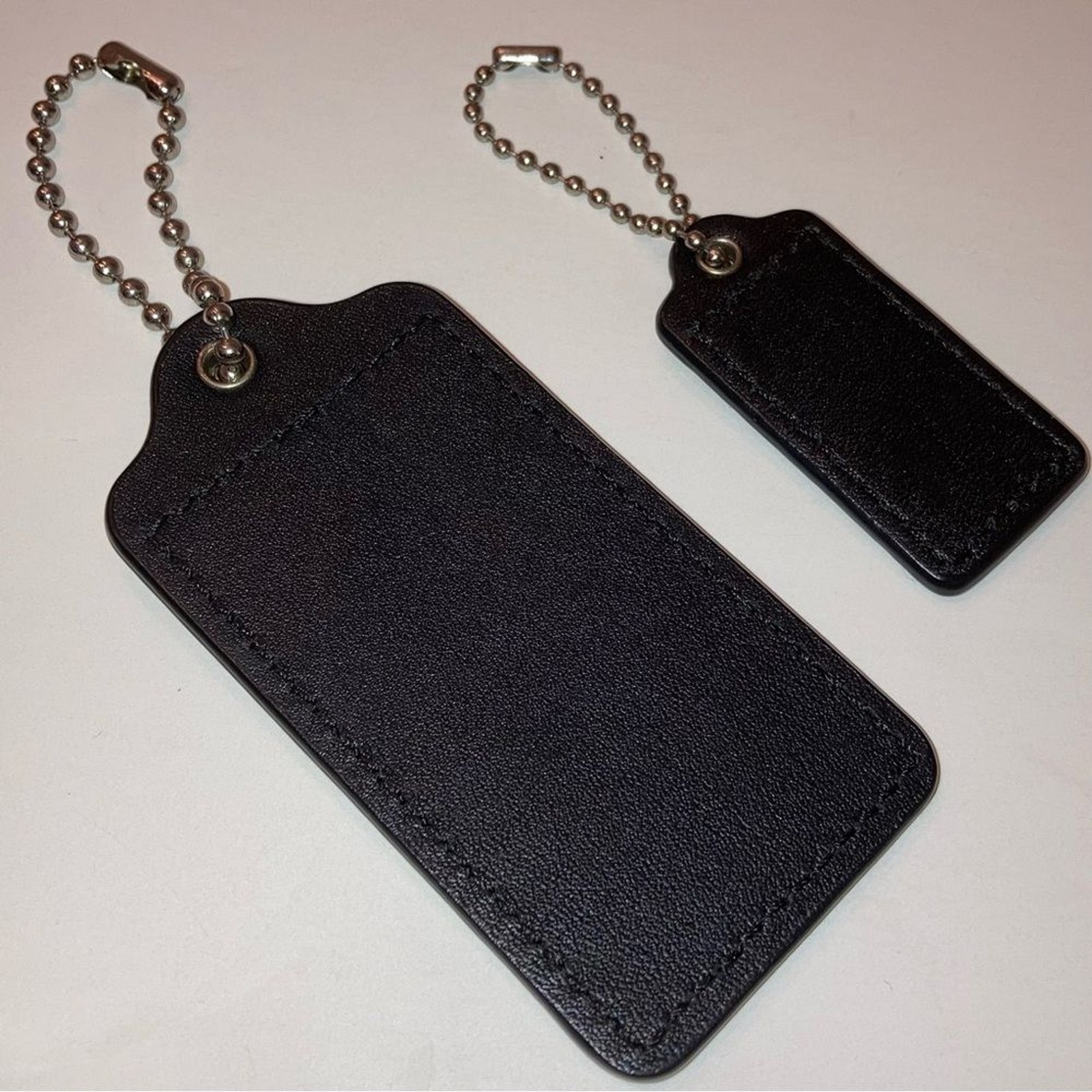 Vintage Coach Black Patent Leather Replacement Hang Tags Two Y2K Bag Charms Lot