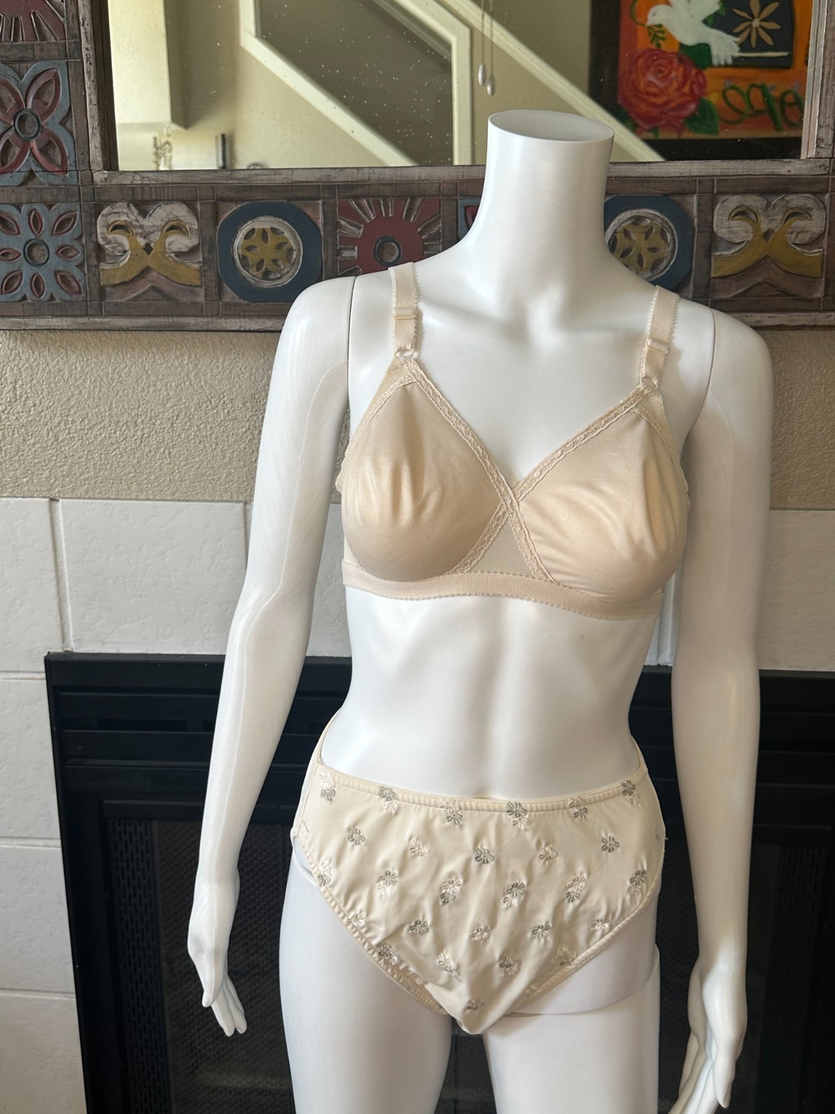 Collectible L Warner’s Flower Charms bottoms matching braziers lingerie set