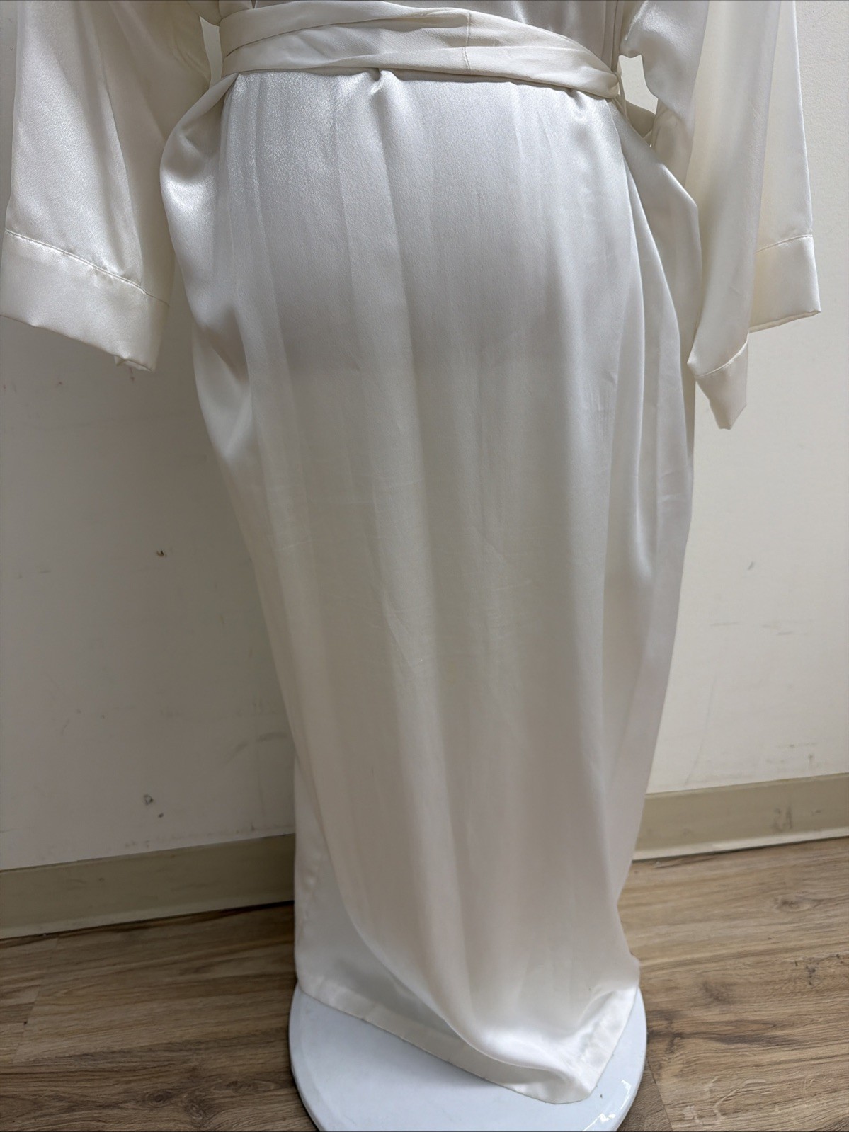 Christian Dior Vtg Maxi Nightgown Satin Slip Dress Small & Robe Small Ivory