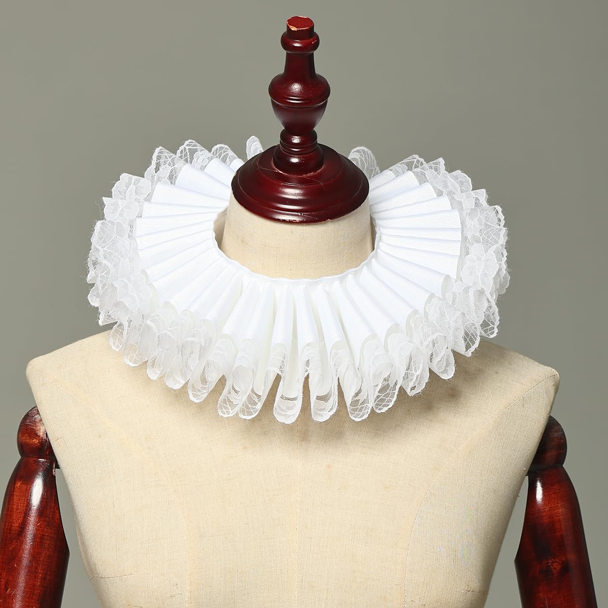 Renaissance Elizabethan Ruff Neck Ruffle Collar Clown Costume Accessory