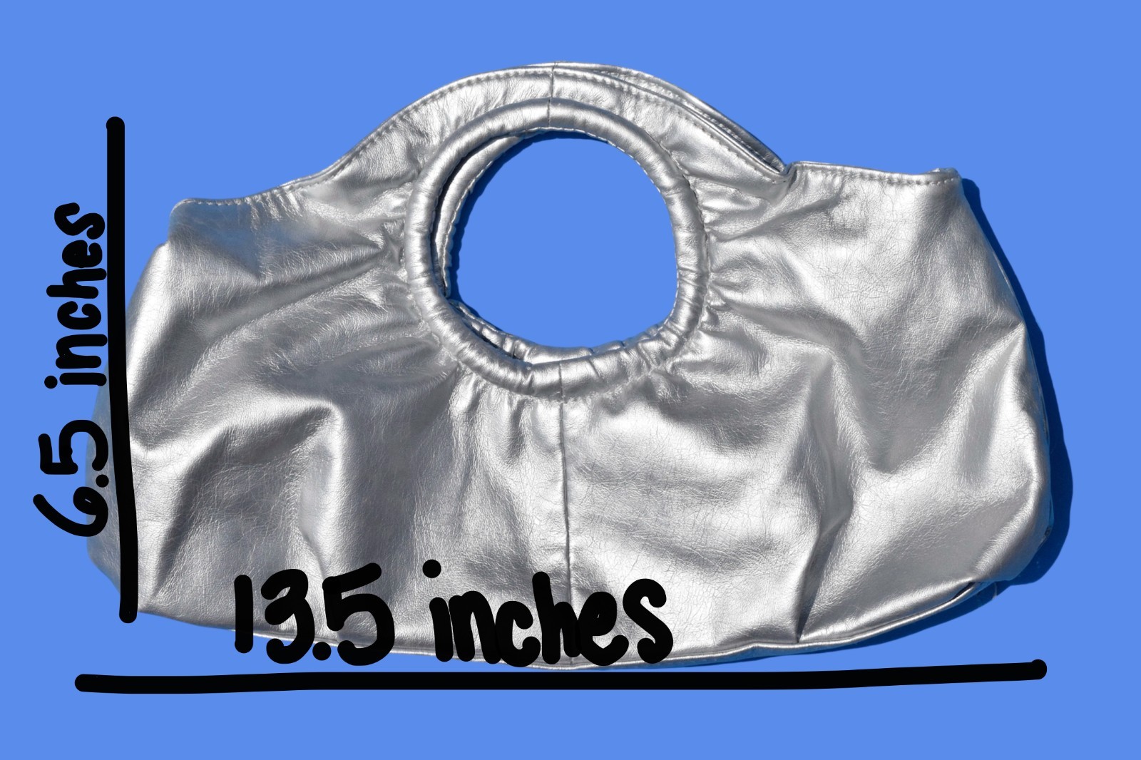 2000s Silver Metallic Slouchy Clutch Purse