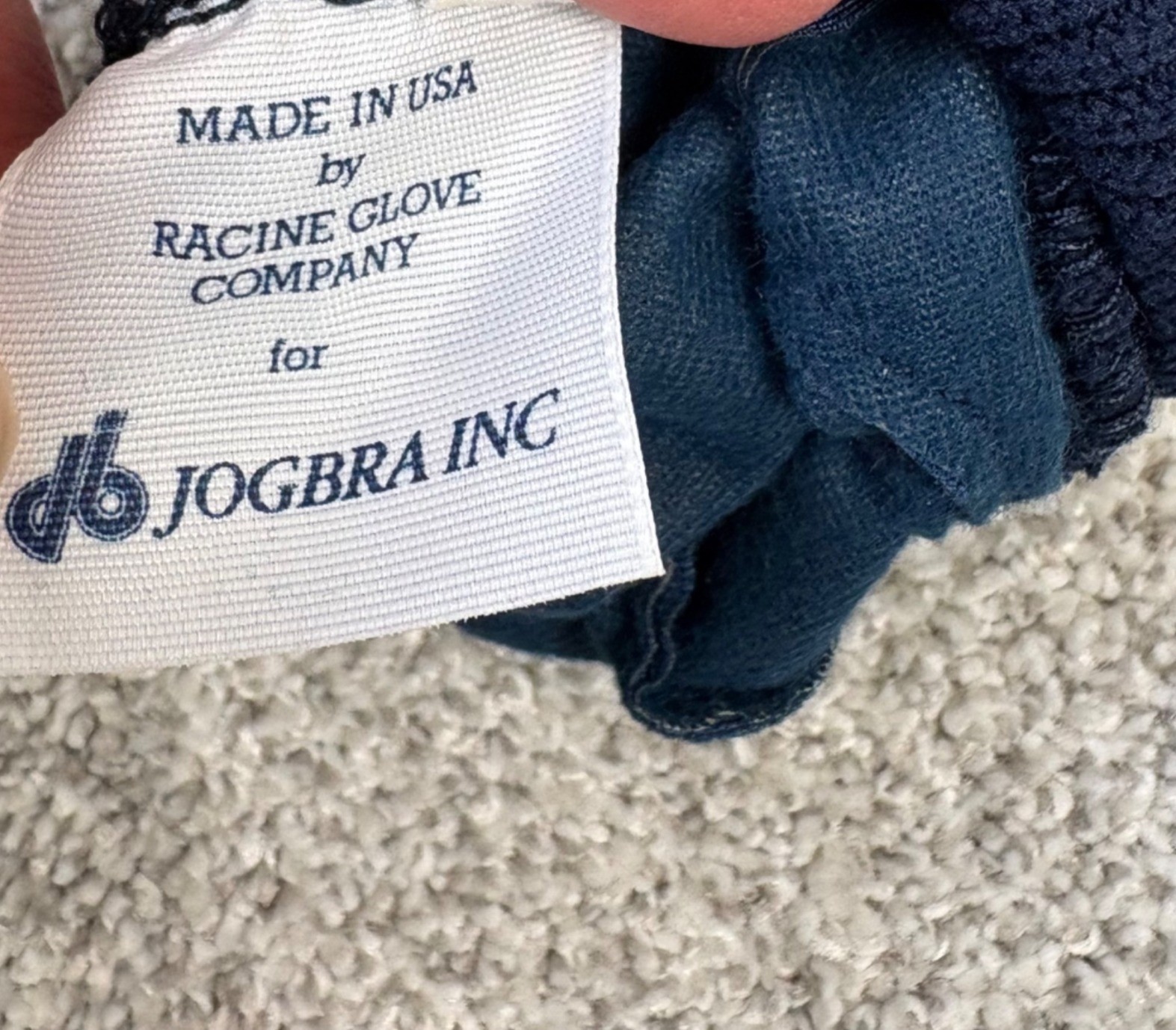 Jogbra Inc Blue Mittens By Racine Glove Co Reflective Stripe Medium Vintage USA
