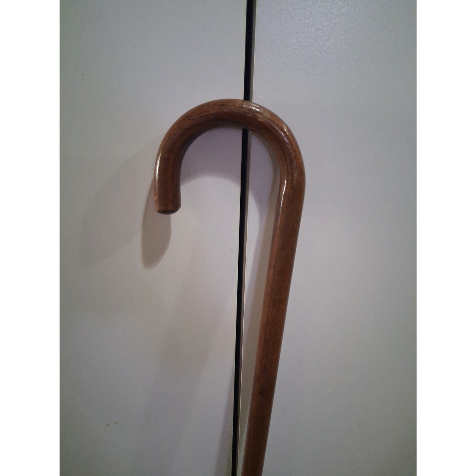 36″ Vintage Birch Wood Classic Crook Handle Rubber Tip Wooden Walking Stick Cane