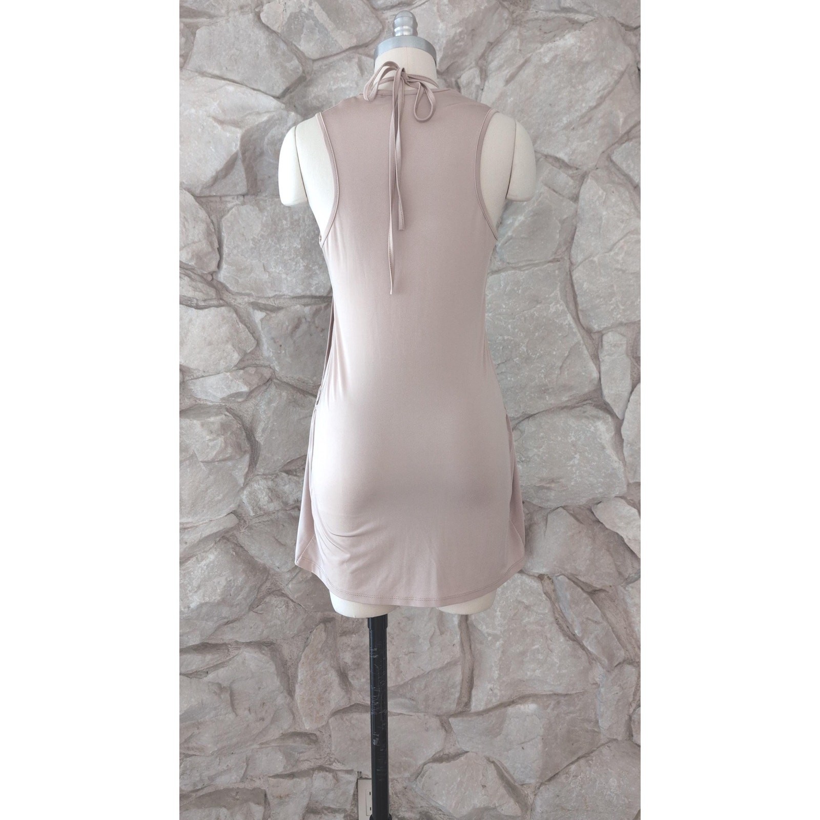 Early 2000s Silk Jersey Mini Apron Dress XS