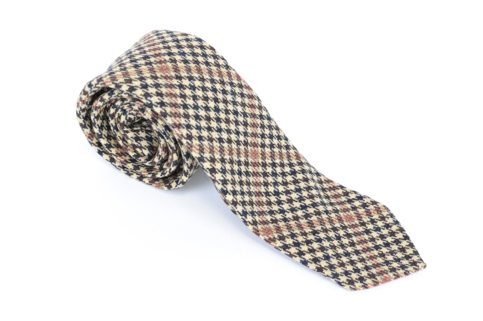 SUITSUPPLY Men Tie ~150 x 8 cm Light Brown Wool Cashmere Patterned Pointed-End