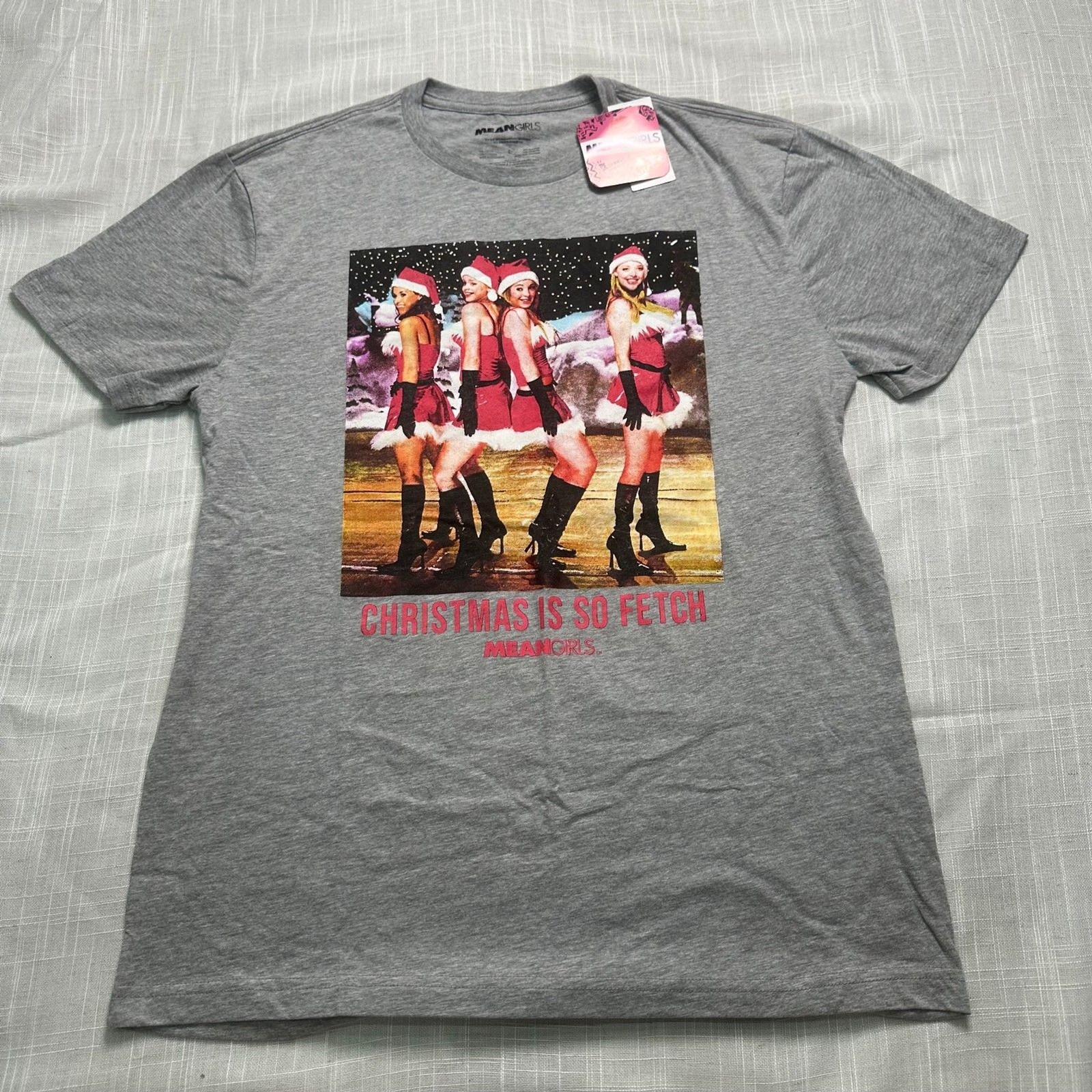 Mean Girls Christmas Is So Fetch Shirt L Large Gray Cotton Blend NEW NWT