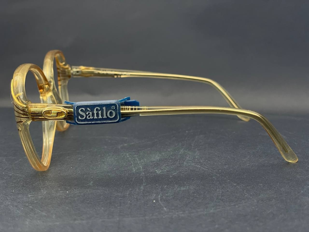 Vintage Safilo Contempora 813 376 Optyl Eyeglasses Italy Clear Honey Frame