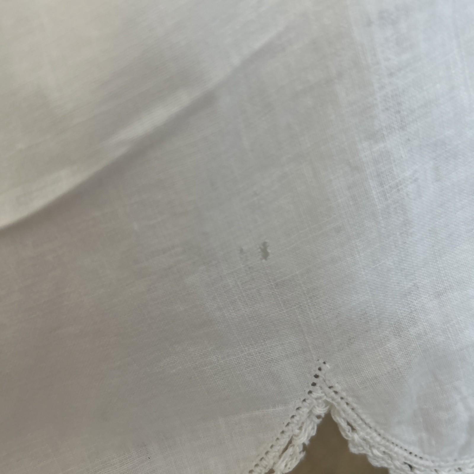 Antique Off White Petticoat With Scalloped Hem Needs Repair