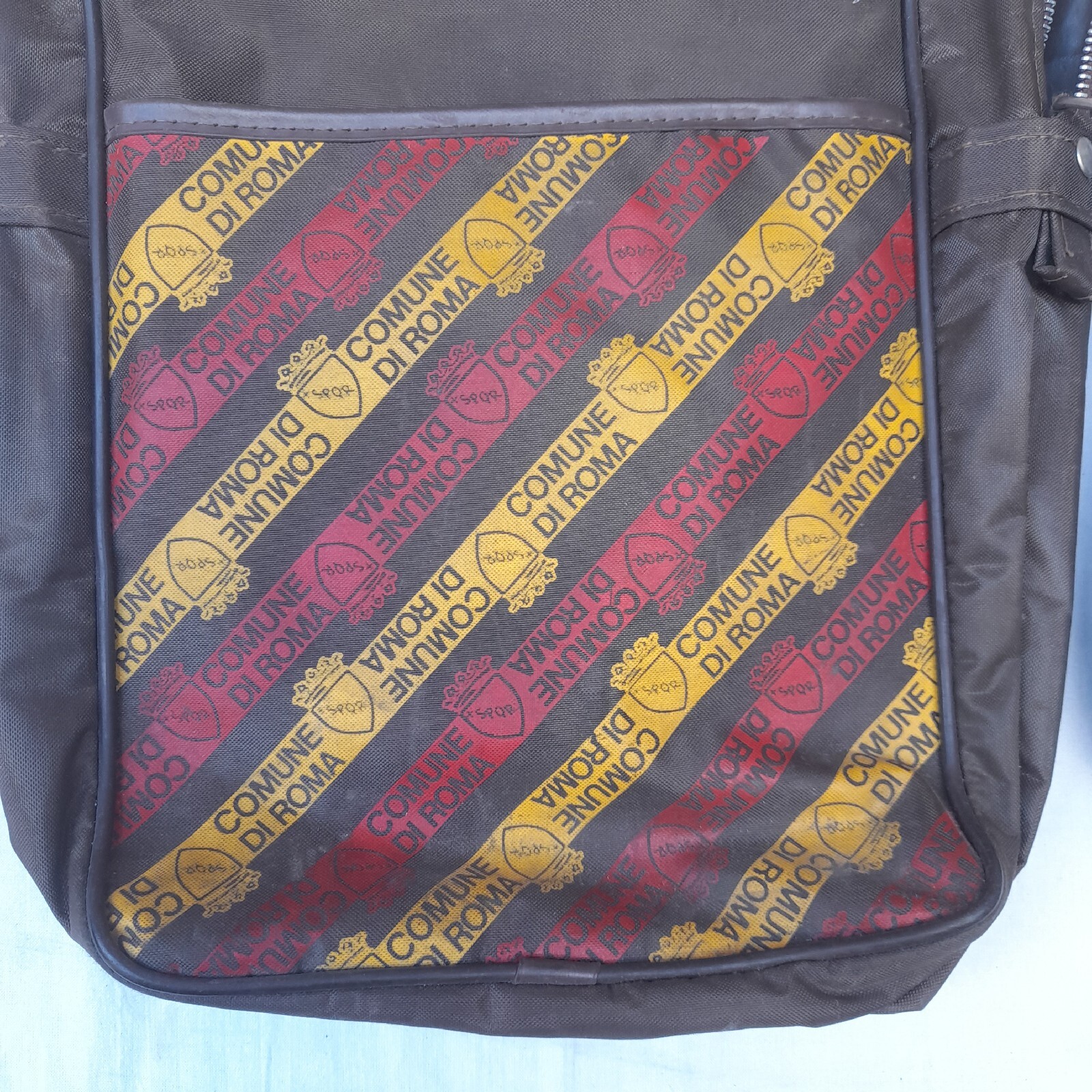 VINTAGE SPQR MUNICIPALITY LOGO BROWN SHOULDER BAG 1970s