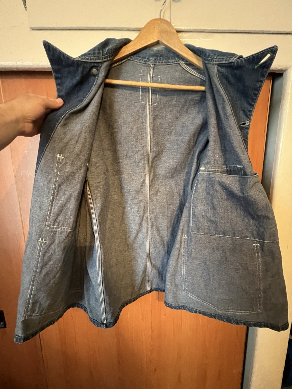 Oshkosh B’Gosh Men’s 1950’s Vintage Denim Chore Coat Jacket XL 24×28 UNREAL