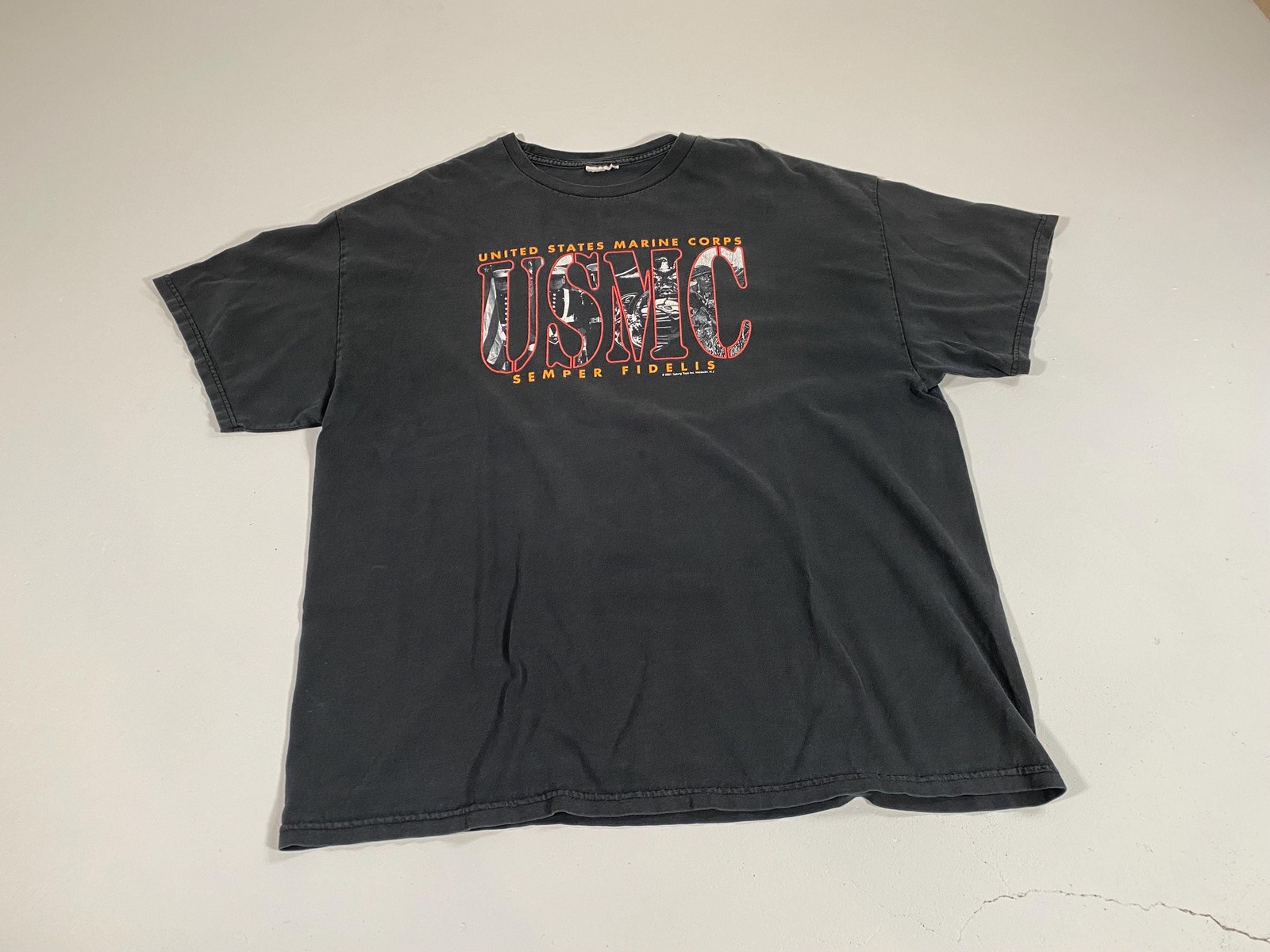 Vintage Y2k USMC Semper Fidelis Graphic T-Shirt – United States Military Shirt