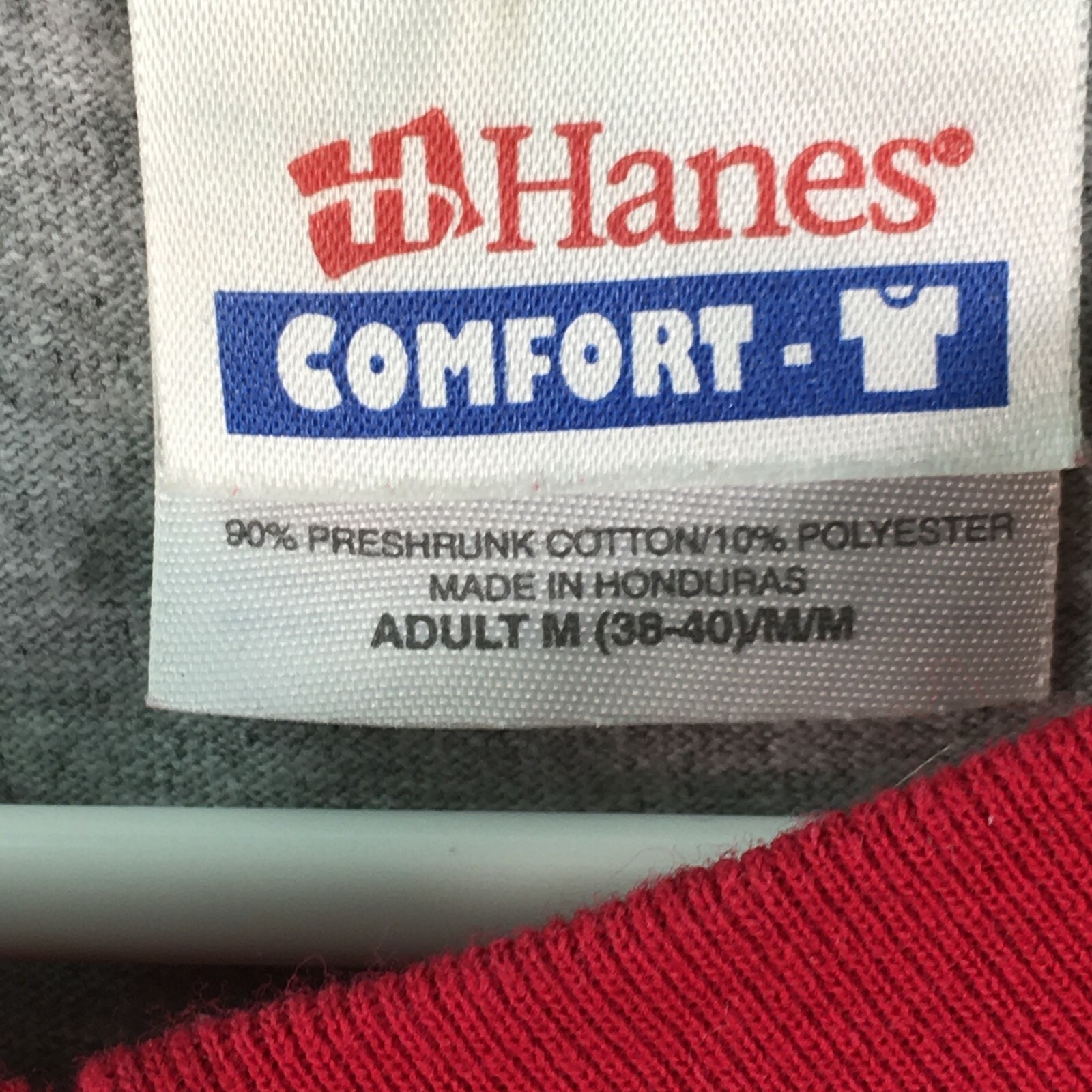 VTG Hanes Unisex Adults Comfort Raglan Short Sleeve Gray T Shirt Size M(38-40)