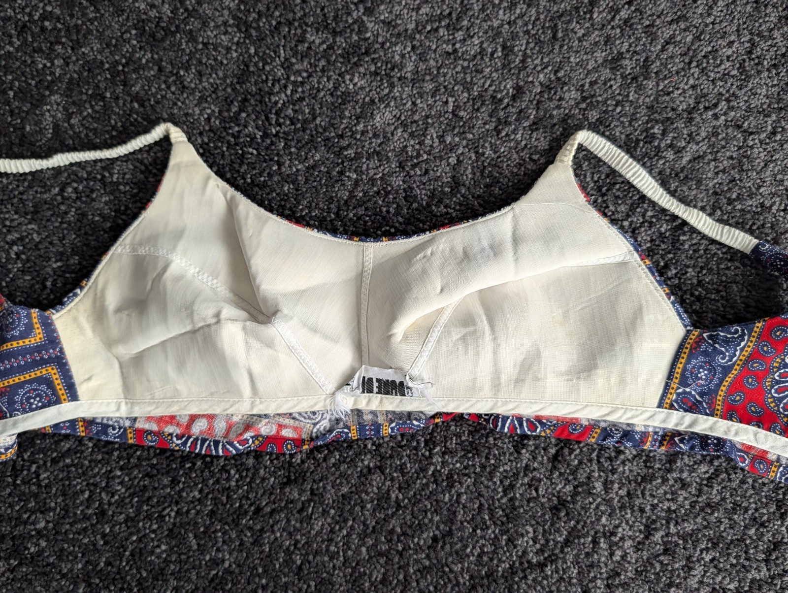 Vintage Dune Deck 3pc Bikini Swimsuit & Pants Set 60s 70s Paisley Bandana Print