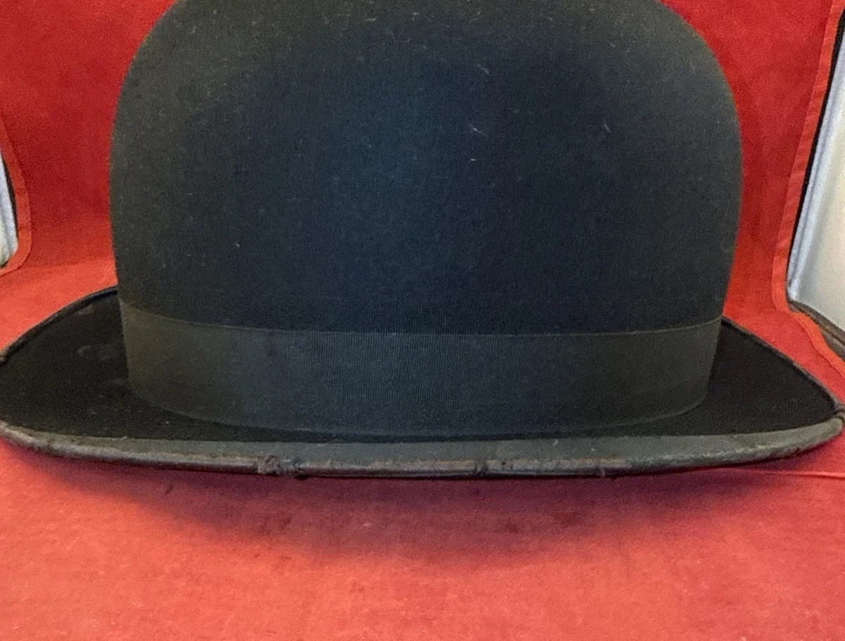 John B. Stetson Felt Derby Bowler Hat Black Leather Band Grand Prize 1900 Paris