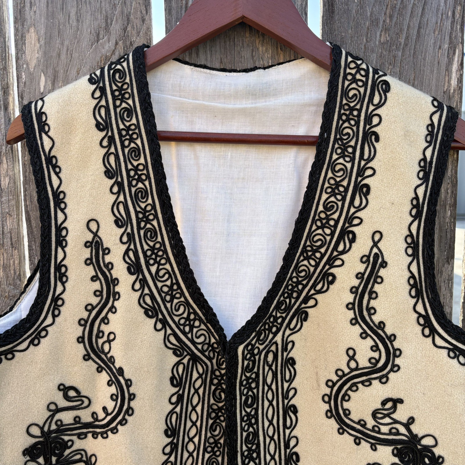 Vintage Traditional Romanian Folk Peasant’s Vest from Romania Embroidered 1970s