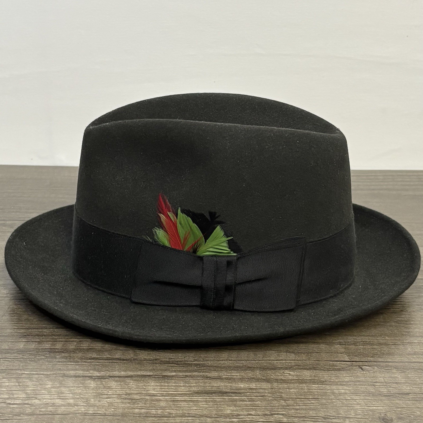 Vintage Dobbs Fifth Avenue Black Fur Felt Fedora Hat Size 7 – Genuine Feather