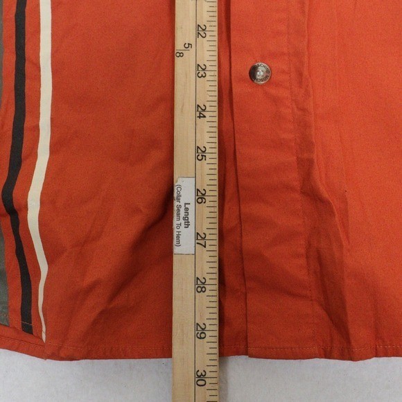 VTG Moschino Jeans Button Up Adventure Wear Racing Stripe Orange Cotton Men M