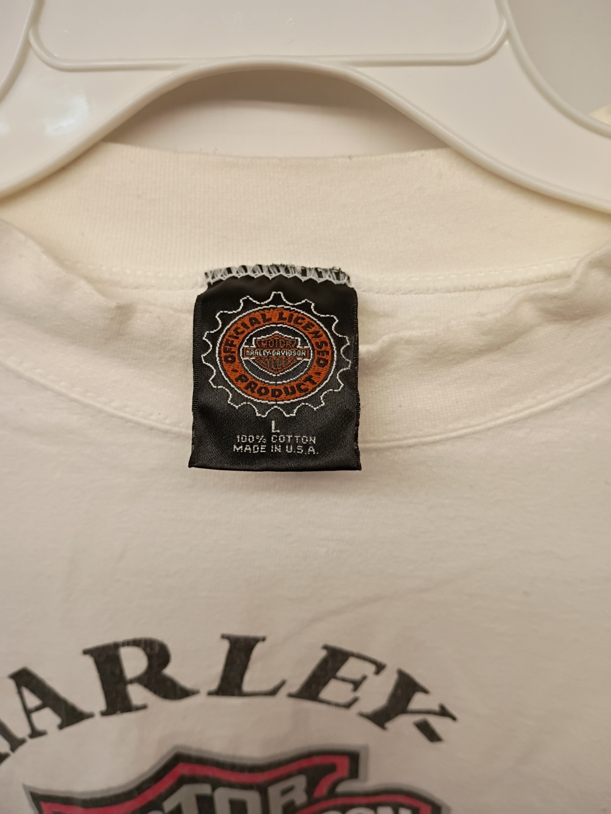 Harley-Davidson 1996 VTG Motor Cycles White Long Sleeve Shirt Single Stitch SZ L