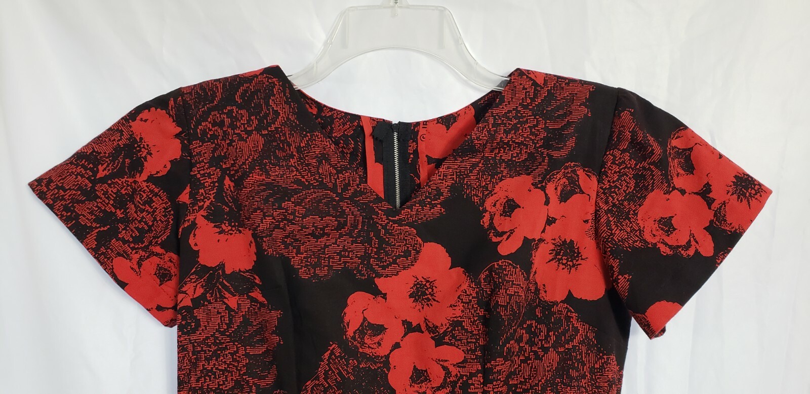 Vintage Women’s Floral Muumuu Mermaid Dress Red/Black Home-Made Unsized READ