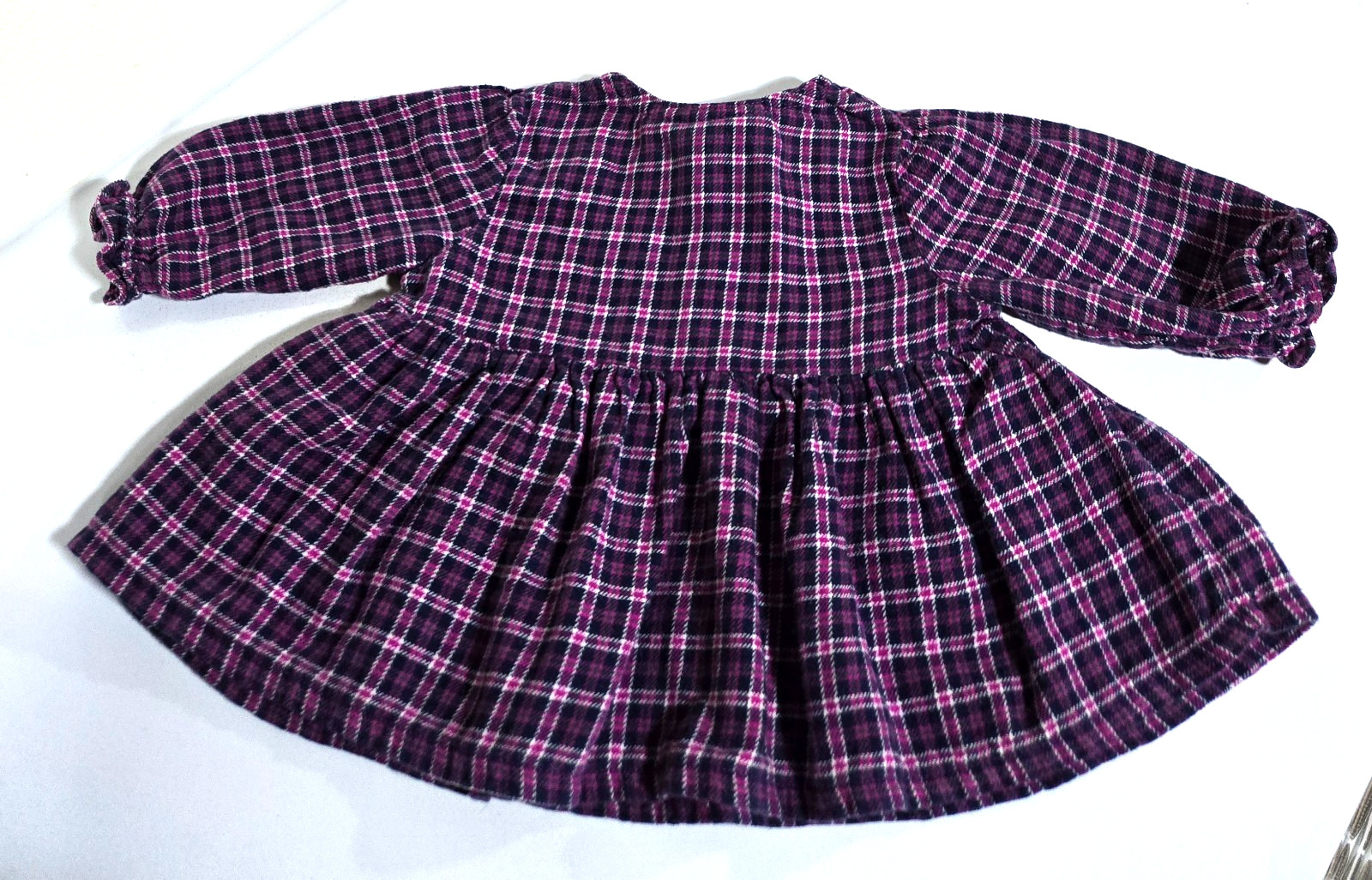 VTG CC Baby Girls Top Size 6-9 Month Puff Sleeves Empire Waist Bear Applique Y2K