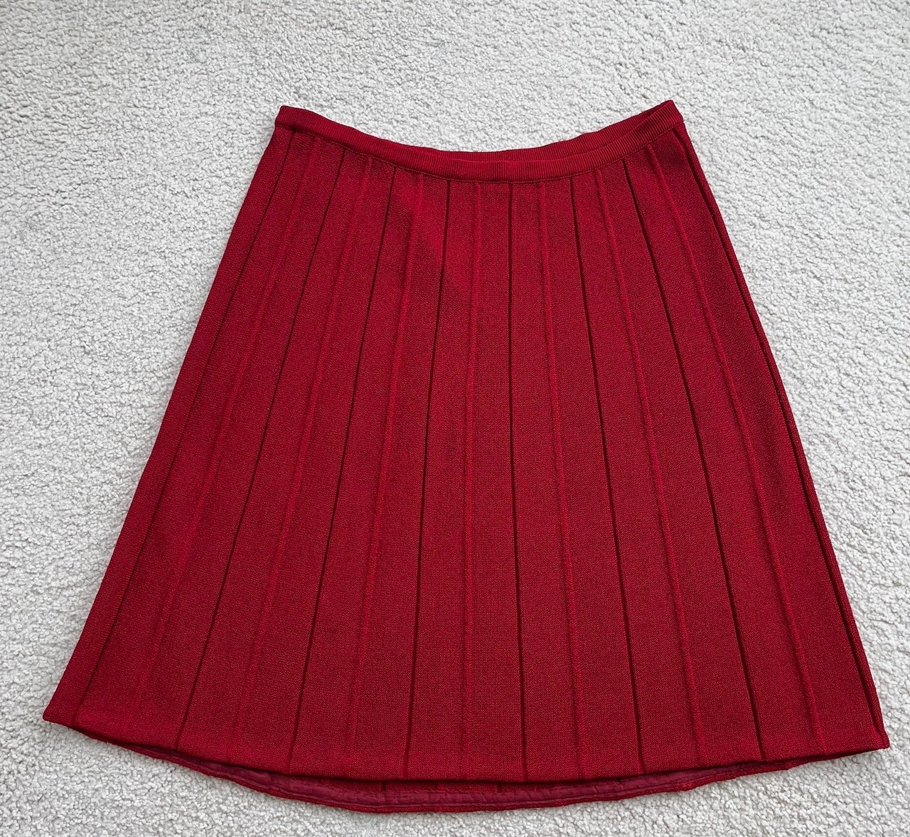Vintage Castleberry Red Knit Suit Skirt & Jacket Size 16 Made In The USA