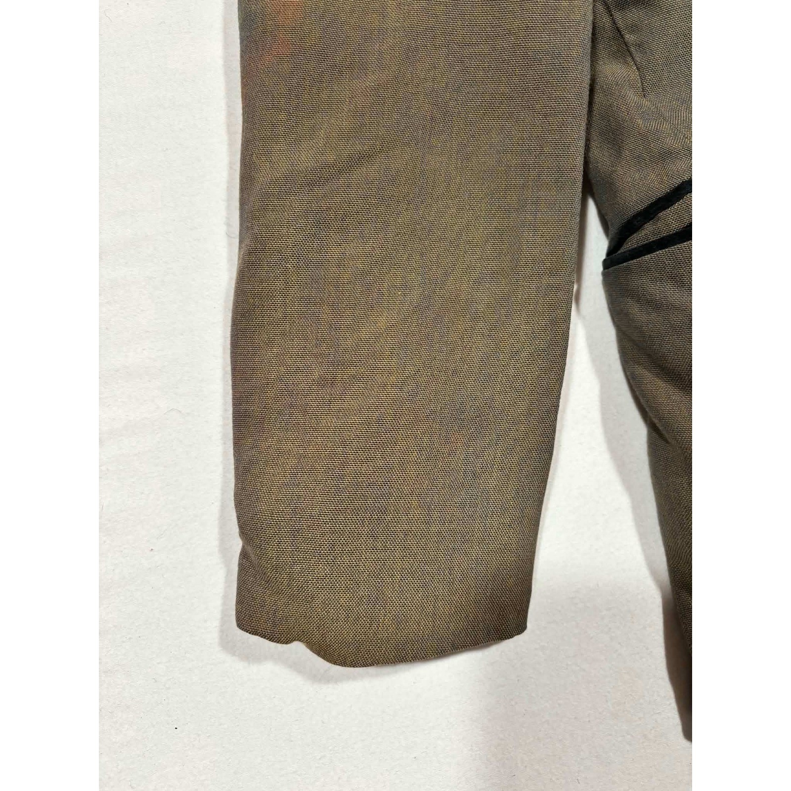 Vintage Diplomat Mens 2 Piece Suit Olive Green Mandarin Made in USA 28×22.5