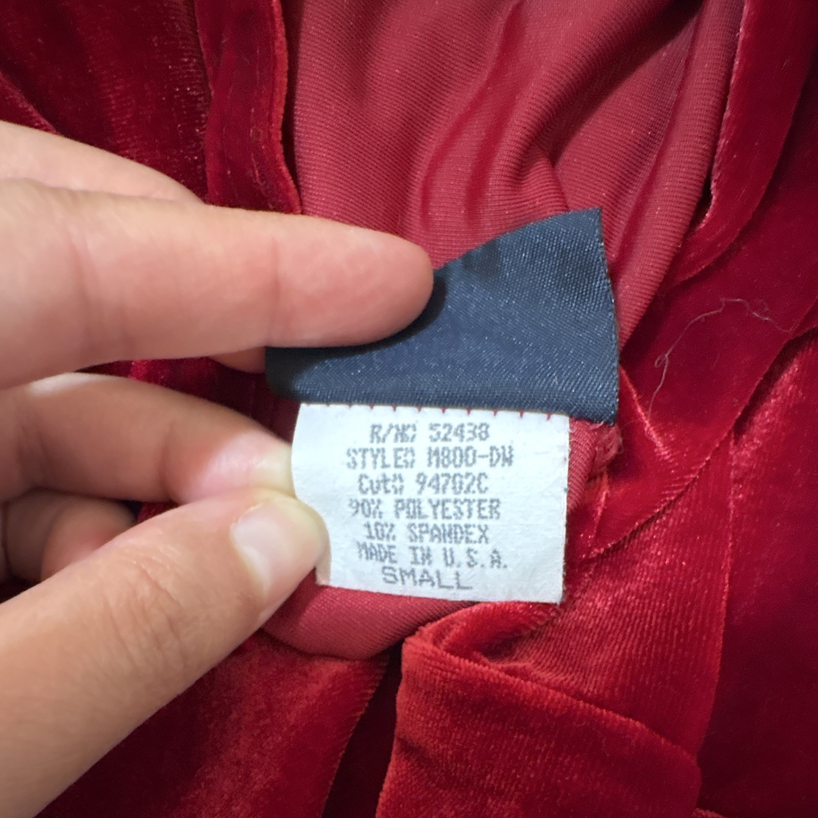 Vtg Vintage Studio Red Velvet Skirt Womens Small Regular Polyester Spandex USA
